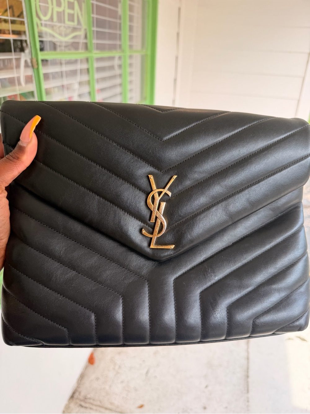 YSL Chevron Quilted LouLou Medium Black - Picture 14 of 16